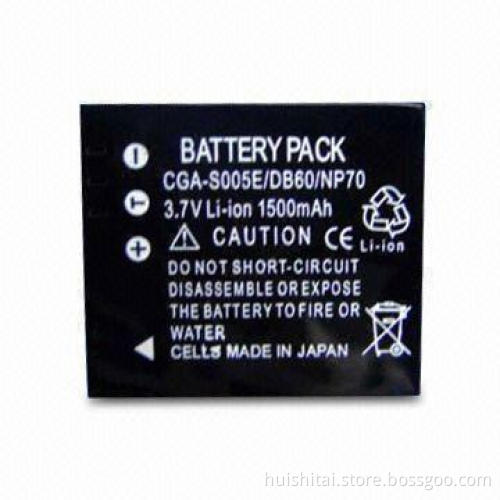 Li-ion Digital Camera Battery for Panasonic S005E with 3.7V Voltage and 1,500mAh Capacity